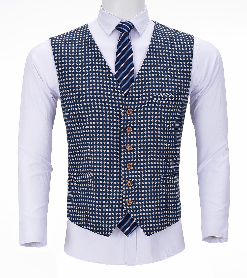 ceehuteey Casual Polka-dot V Neck Waistcoat