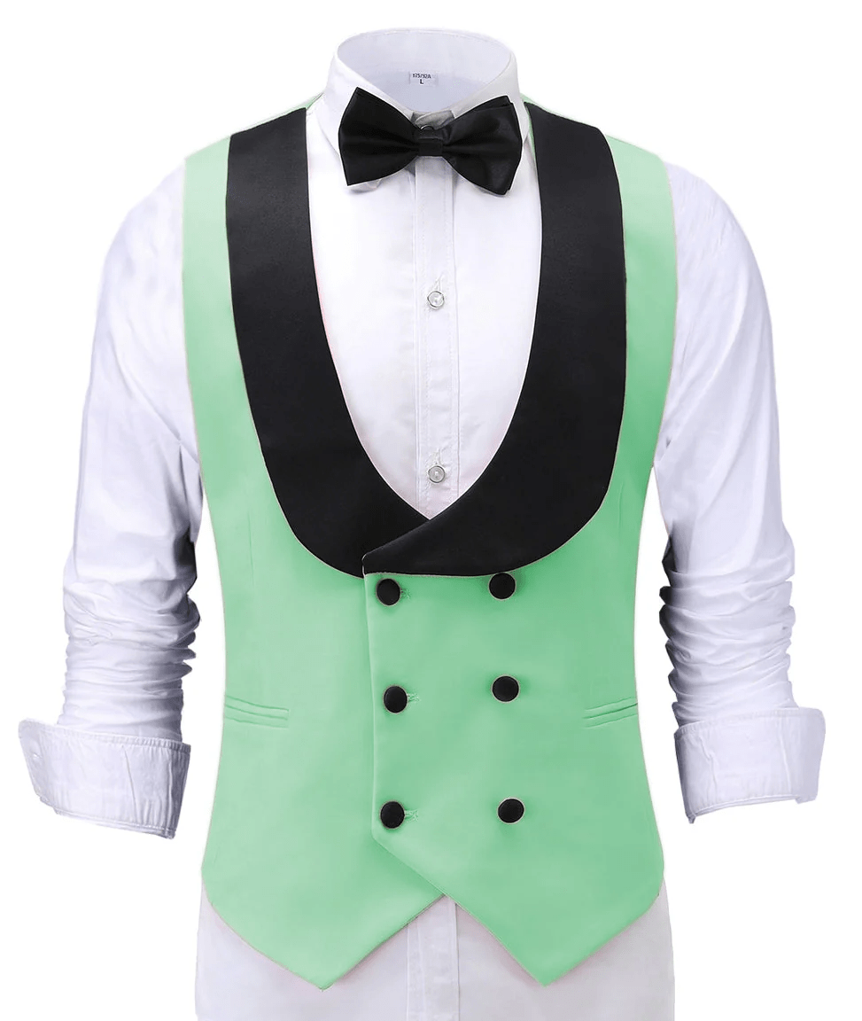 ceehuteey Fashion Men's Suit Vest Regular Fit Shawl Lapel Waistcoat For Wedding