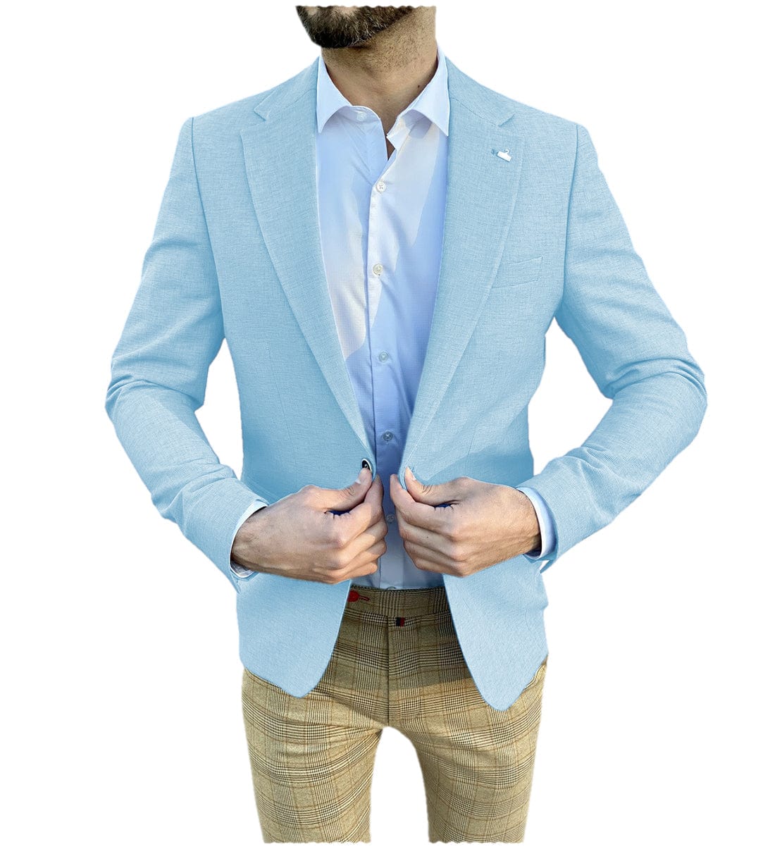 ceehuteey Flat Leisure Men's Suit Notch Lapel Blazer