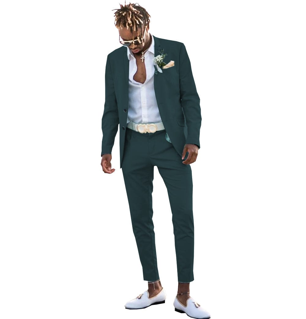 ceehuteey Formal 2 Piece Men's Suit Notched Lapel Two Buttons Tailored (Blazer + Pants)