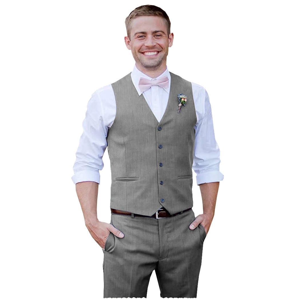 ceehuteey Men 2 Piece Suits Groomsmen Tuxedos Prom Vest and Pants Set