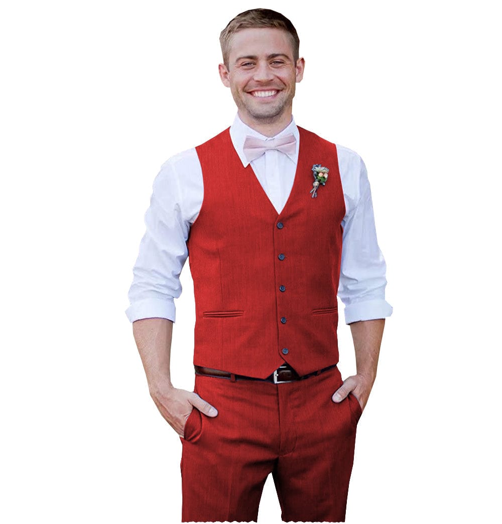 ceehuteey Men 2 Piece Suits Groomsmen Tuxedos Prom Vest and Pants Set