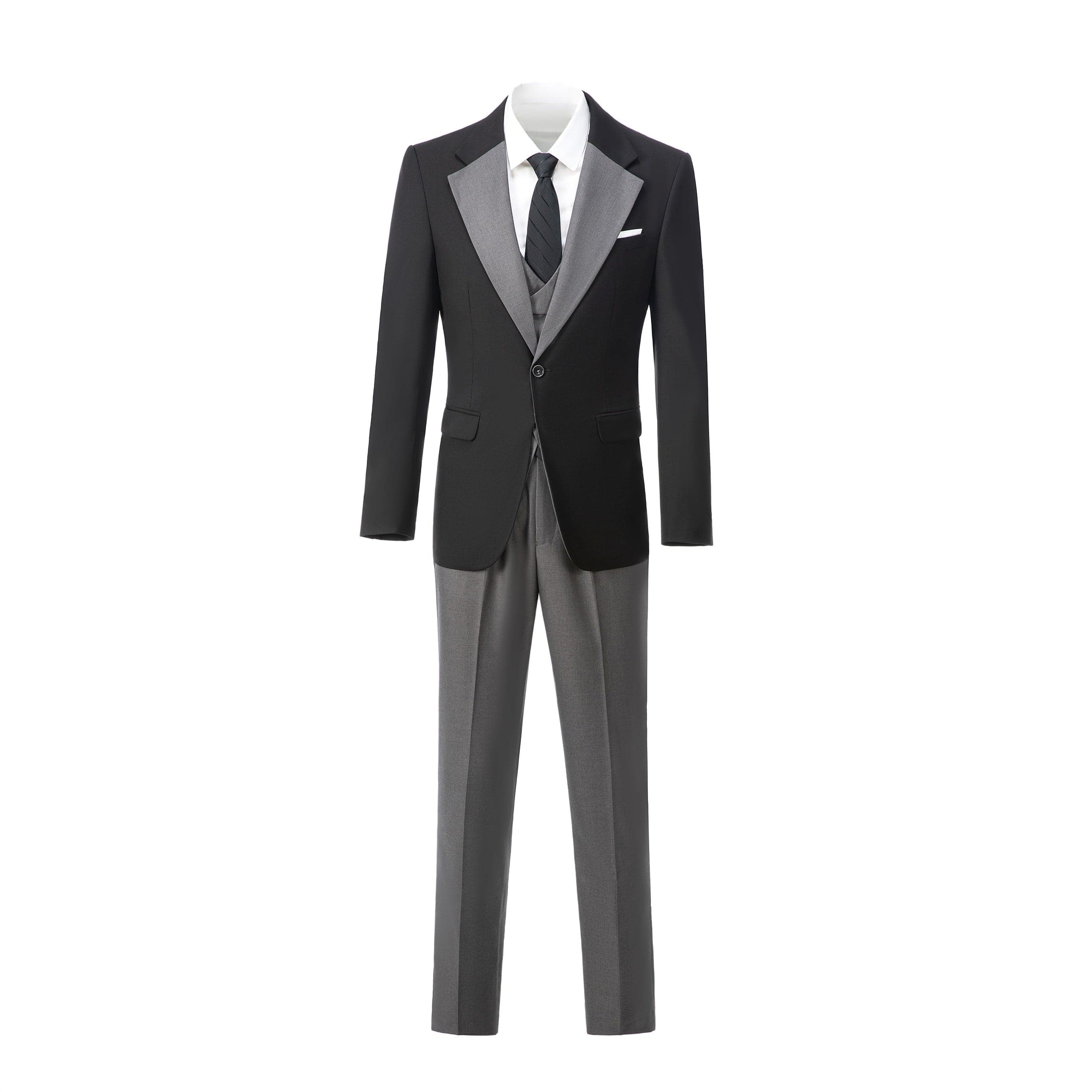 ceehuteey Men's 3 Piece Suits Slim Fit Notch Lapel Western Tuxedos (White Blazer+Vest+ Pant)