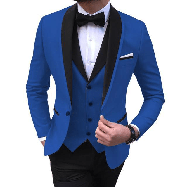 ceehuteey Men's 3 Pieces Fashion Shawl Lapel Tuxedos For Wedding Groomsmen(Blazer+vest+Pants)