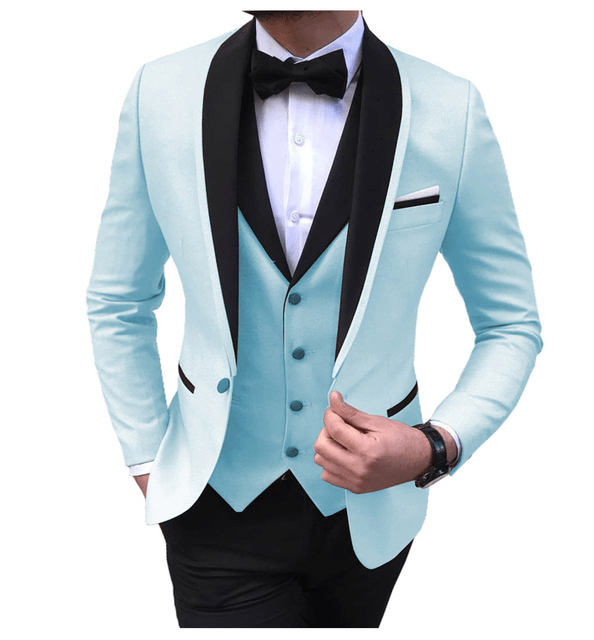 ceehuteey Men's 3 Pieces Fashion Shawl Lapel Tuxedos For Wedding Groomsmen(Blazer+vest+Pants)