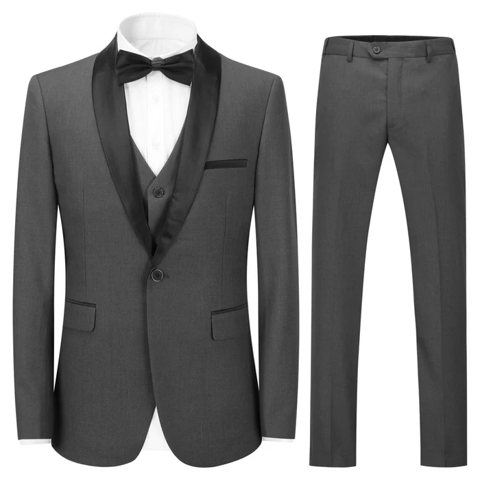 ceehuteey Men's 3 Pieces Regular Fit Shawl Lapel Prom For Wedding Tuxedos (Blazer + Vest + Pants)