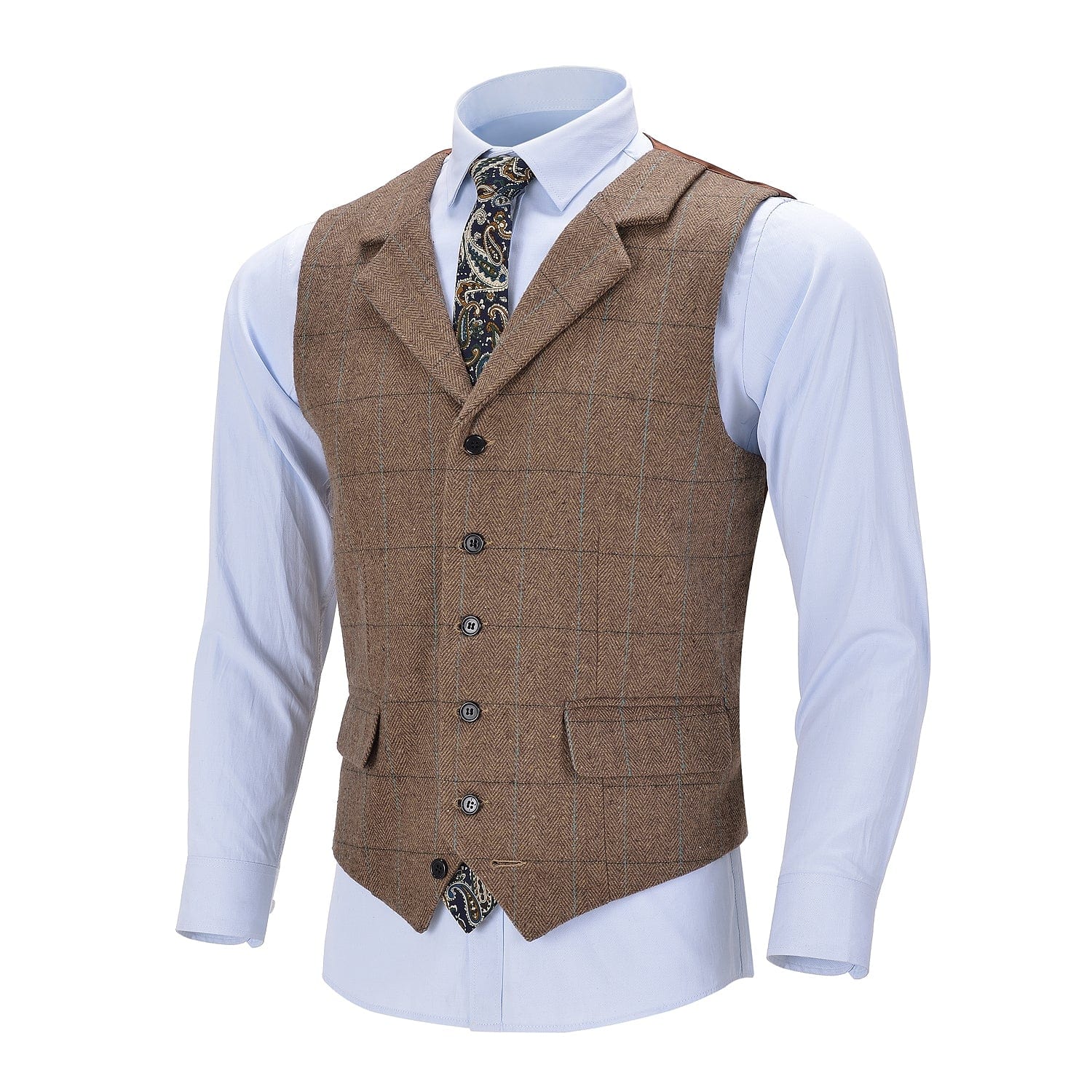 ceehuteey Men's Classic Fashion Notch Lapel pinstripe Waistcoat