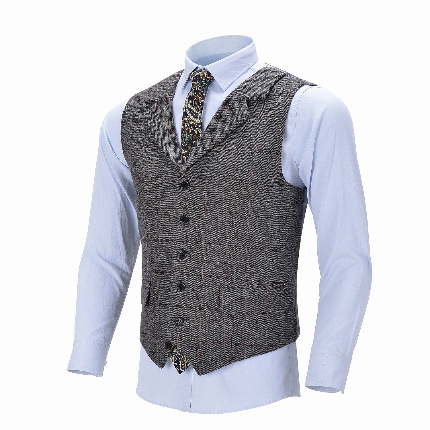 ceehuteey Men's Classic Fashion Notch Lapel pinstripe Waistcoat