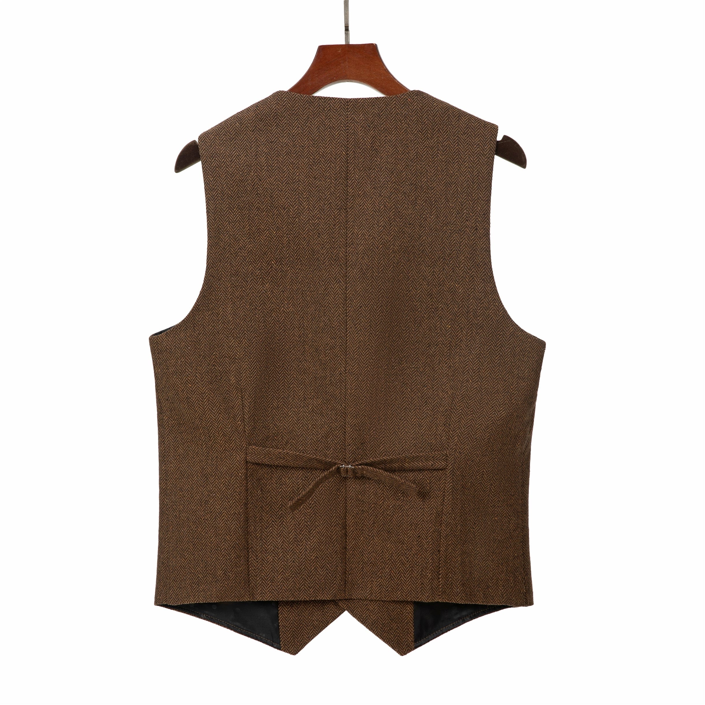 ceehuteey Men's Classic Tweed Herringbone  Vest Slim Fit Notch Lapel Waistcoat