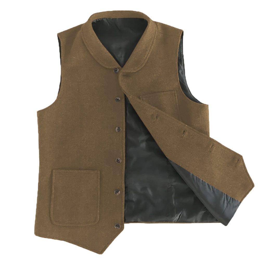 ceehuteey Men's Double Breasted Fashion Herringbone V Neck Waistcoat