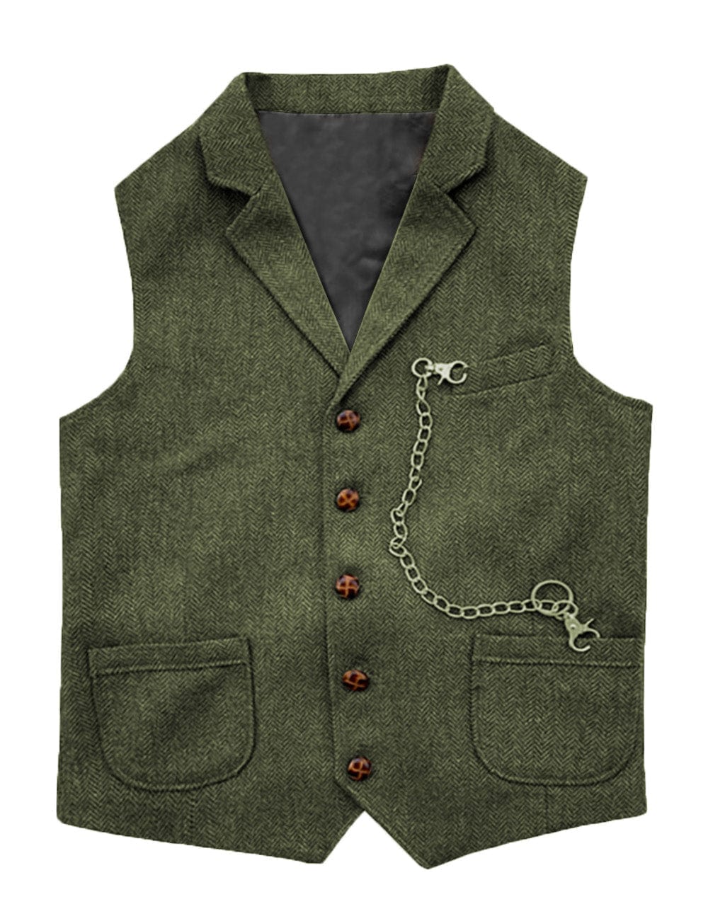 ceehuteey Men's Herringbone  Classic Slim Fit Notch Lapel Waistcoat