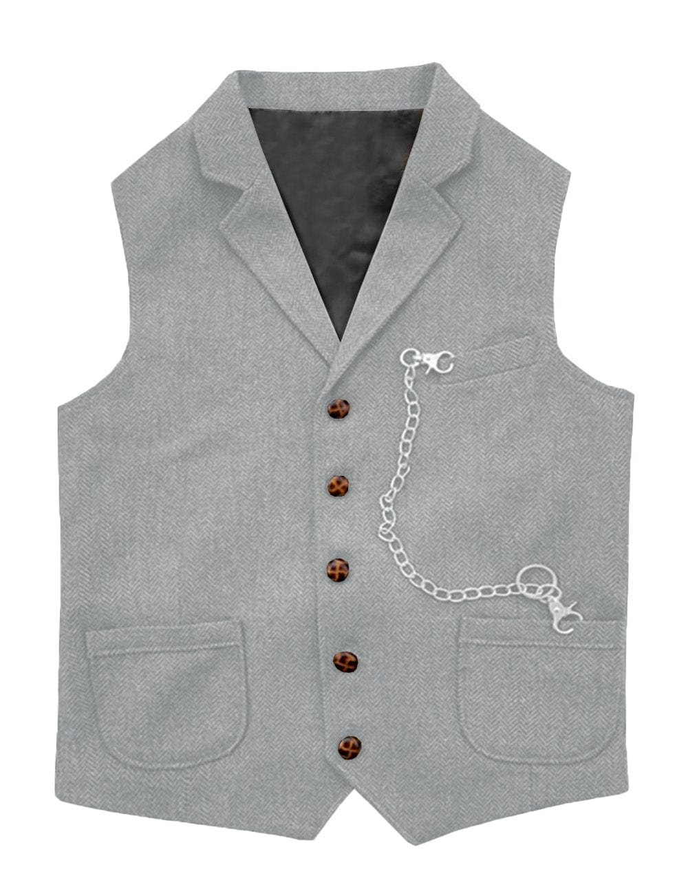 ceehuteey Men's Herringbone  Classic Slim Fit Notch Lapel Waistcoat