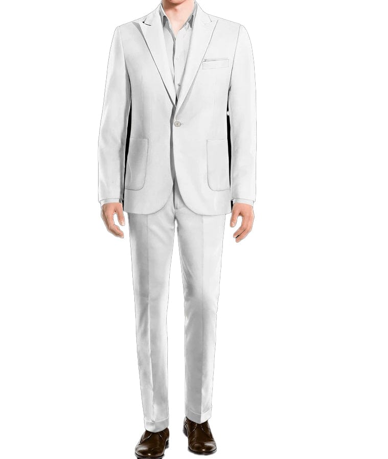 ceehuteey Men's Linen Peak lapel Fashion Casual Wedding Suit for Men (Blazer+Pants)