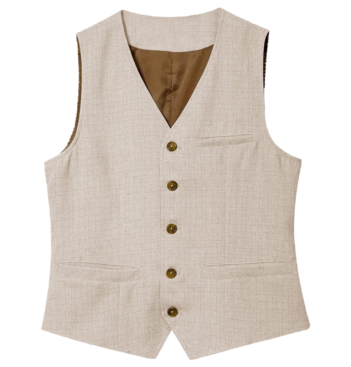 ceehuteey Men's Linen V Neck Vest Casual Summer Fashion Waistcoat