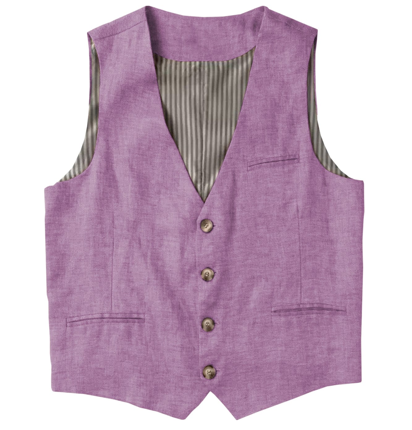 ceehuteey Men's Linen V Neck Vest Casual Summer Leisure Waistcoat