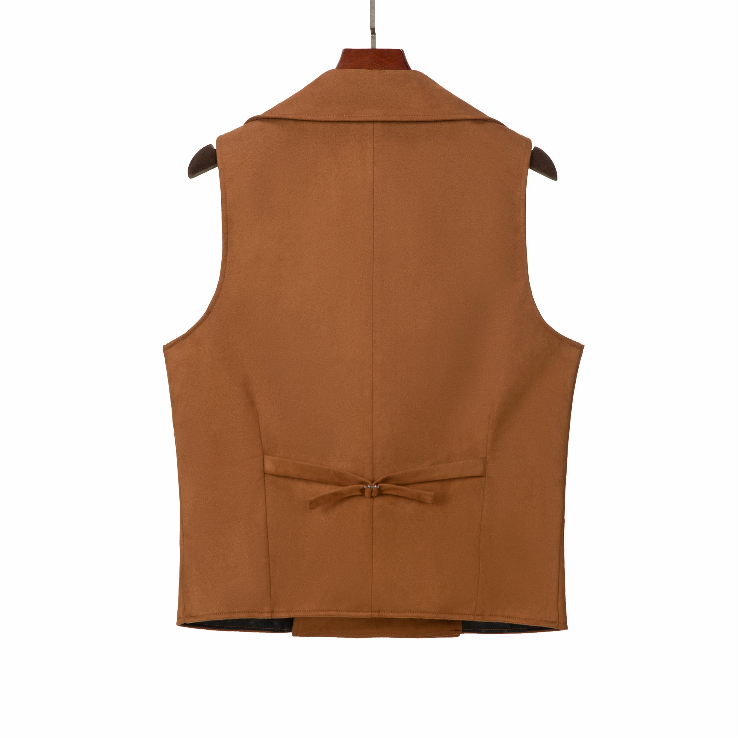 ceehuteey Men‘s Suede Cowboy Double Breasted Large Lapel Suede Classic Waistcoat