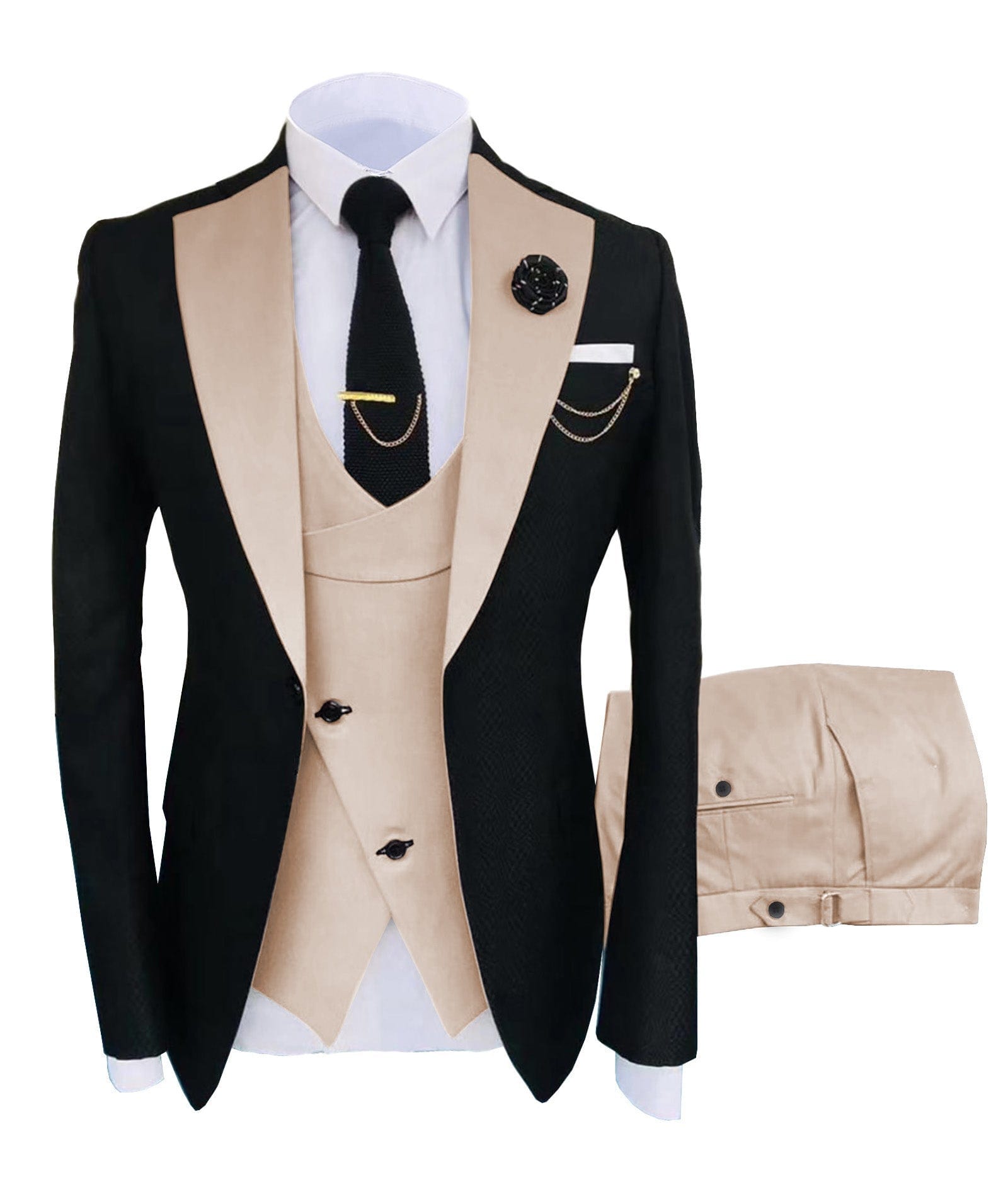 ceehuteey Men's Suits Slim Fit 3 Pieces Notch Lapel Tuxedos for Wedding (Blazer+Vest+Pant)