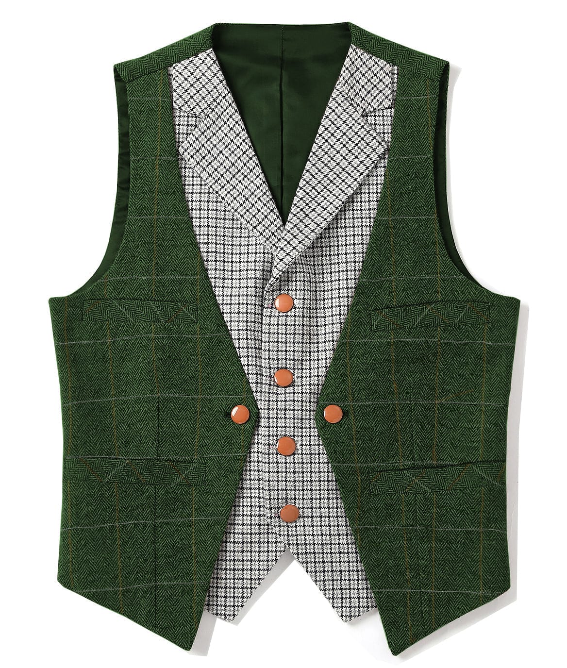 ceehuteey Men's V-Neck Herringbone Suit Vests Fashion Formal Slim Fit