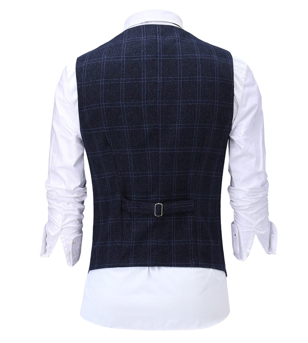 ceehuteey Mens Plaid 3 Piece Suits Slim Fit Double Breasted Plaid(Blazer+vest+Pants)