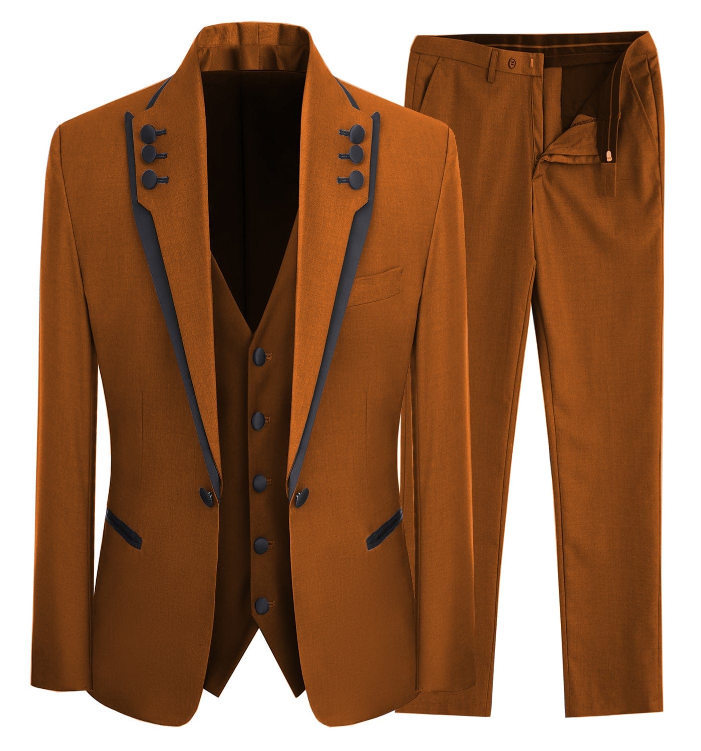 ceehuteey Western Mens 3 Piece Suit Blazer Vest Pant for for wedding party